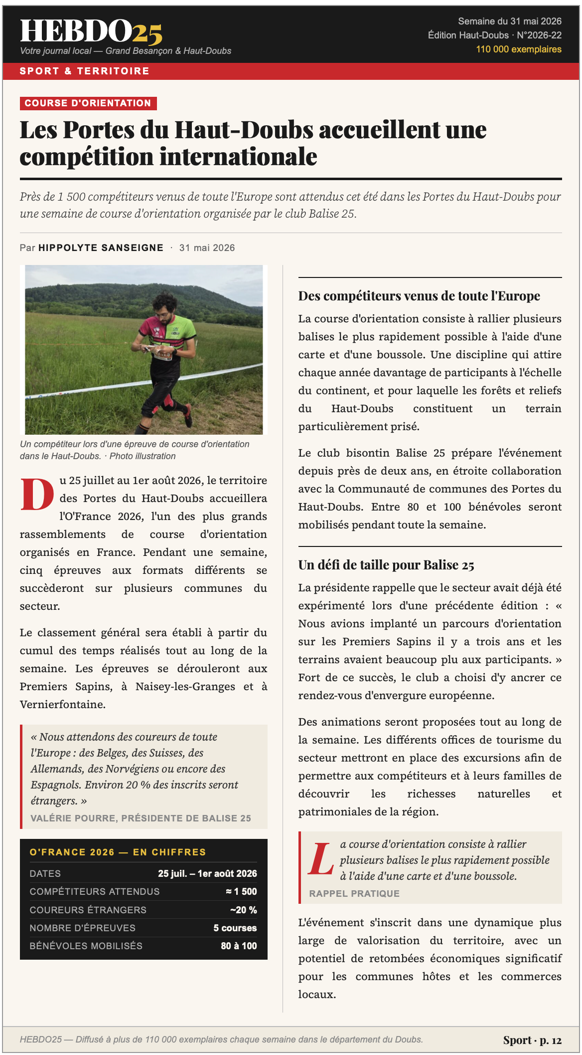 Article Hebdo 25 - O'France 2026