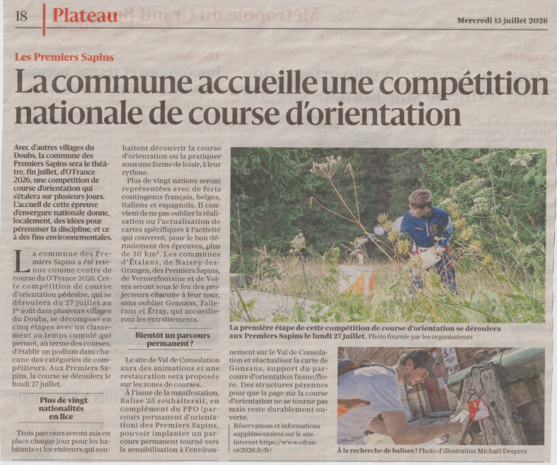 Article presse O'France 2026